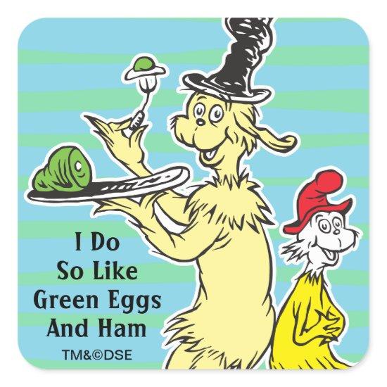 Dr. Seuss | Green Eggs and Ham | Friend & Sam-I-Am Square Sticker