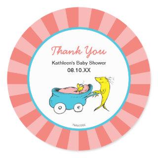 Dr. Seuss | One Fish - Girl Baby Shower Thank You Classic Round Sticker