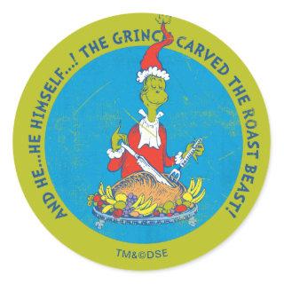 Dr. Seuss | The Grinch | Christmas Roast Beast Classic Round Sticker