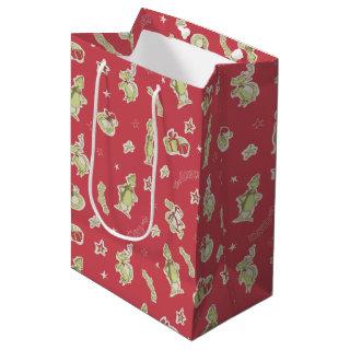 Dr. Seuss | The Grinch | Red Christmas Pattern Medium Gift Bag