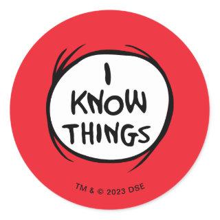 Dr. Seuss | Thing 1 Thing 2 - I Know Things Classic Round Sticker