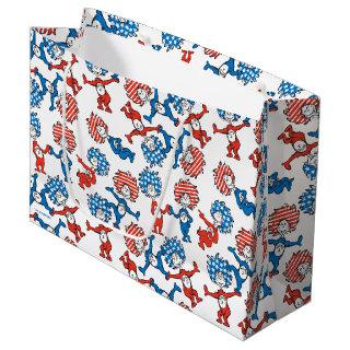 Dr. Seuss | Thing One Thing Two US Flag Pattern Large Gift Bag