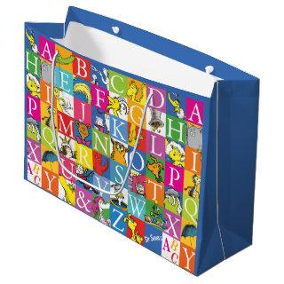 Dr. Seuss's ABC Colorful Block Letter Pattern Large Gift Bag