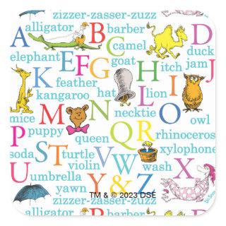 Dr. Seuss's ABC Pattern with Words Square Sticker