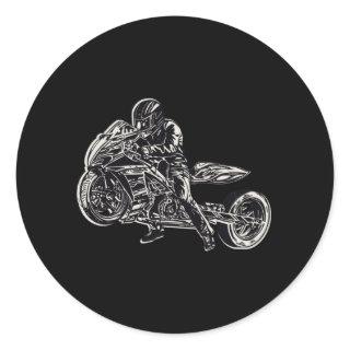 Drag bike classic round sticker