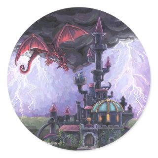 Dragon Castle Classic Round Sticker