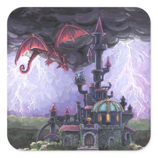 Dragon Castle Square Sticker