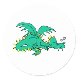 Dragon Sleeping Classic Round Sticker
