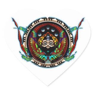 Dragon Twins Heart Sticker