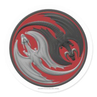 Dragon Yin-Yang Classic Round Sticker
