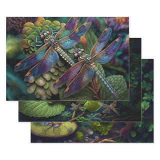 Dragonflies in Colorful Gardens Decoupage  Sheets