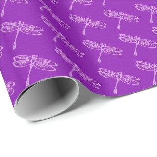 Dragonflies, pale orchid on deep purple