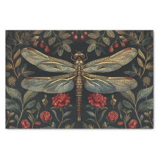 Dragonfly Botanical Flowers Decoupage Tissue Paper