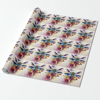 Dragonfly Floral Multicolor Art