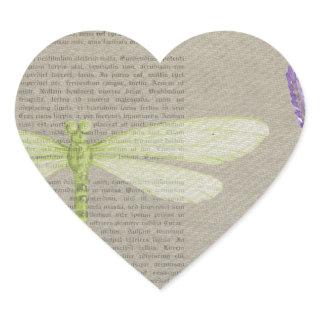 dragonfly happy birthday heart sticker