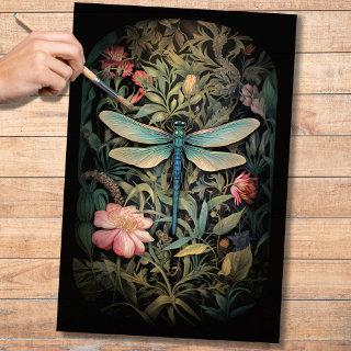 Dragonfly in Florals 3 Decoupage Paper