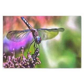 Dragonfly In Green and Blue Realistic Painting Tissue Paper