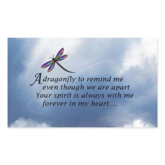 Dragonfly  Memorial Poem Rectangular Sticker