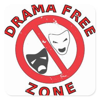 Drama Free Zone Square Sticker