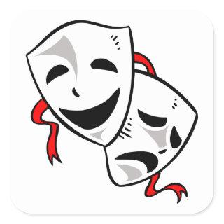 Drama Masks Square Sticker