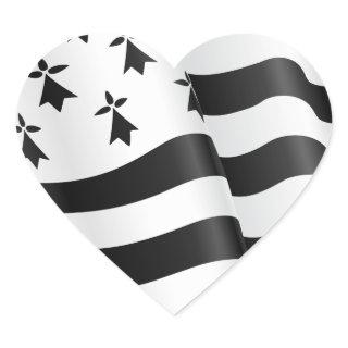Drapeau breton (Breton flag) Heart Sticker