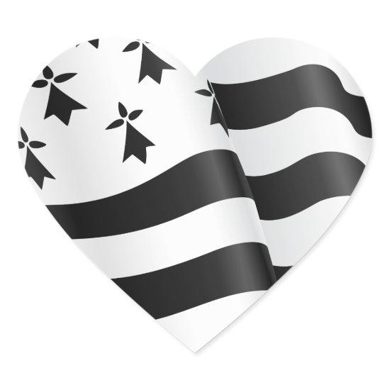 Drapeau breton (Breton flag) Heart Sticker