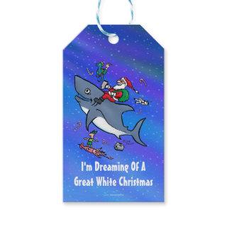 Dreaming Of A Great White Shark Funny Christmas Gift Tags