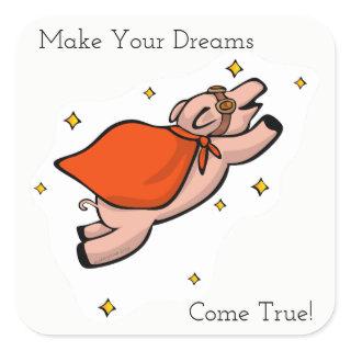 Dreams Flying Pig Sticker
