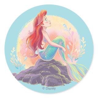 Dreamy Ariel on the Rocks Classic Round Sticker