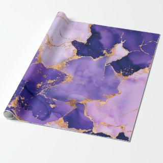 Dreamy Lavender alcohol inks and gold