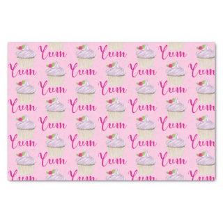 Dreamy Pink Cupcake with Raspberry Yum! Tissue Paper