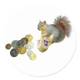 Dreidel squirrel sticker