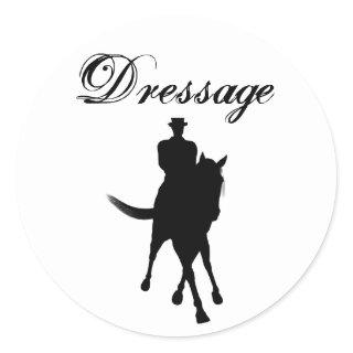 Dressage Horse And Rider Silhouette  Classic Round Sticker