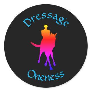 Dressage Is Oneness Rainbow Classic Round Sticker