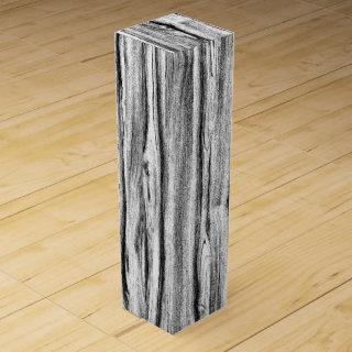 Driftwood pattern - black, white and grey wine box