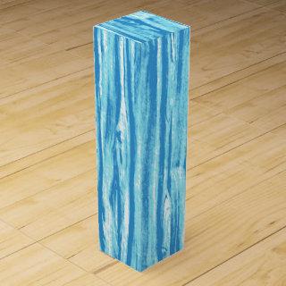 Driftwood pattern - ocean blue and white wine box
