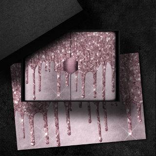 Dripping Mauve Glitter | Dusty Pink Melt Shimmer Tissue Paper