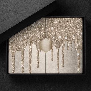 Dripping Taupe Glitter | Champagne Gold Drizzle Tissue Paper