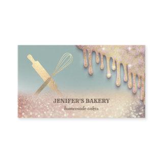 Drips glittery modern body butter product business card