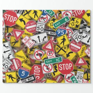Driving Instructor Fun Road Sign Collage