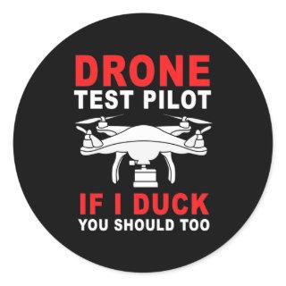 Drone Test Pilot Classic Round Sticker