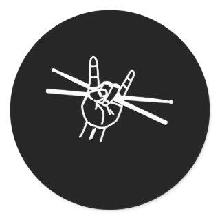 Drummer Drums Drumsticks Classic Round Sticker