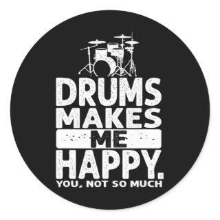 Drummer Men Drummer Musician Lover Drum Kit Classic Round Sticker