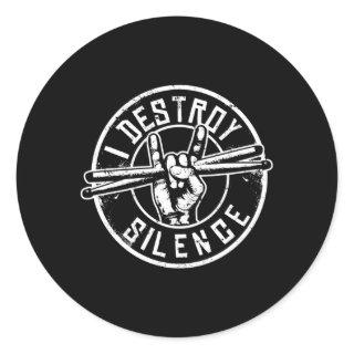 Drummer Musician Percussion Classic Round Sticker