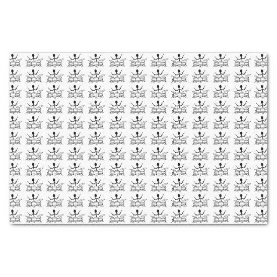 Drummer Stick Figure Tissue Paper