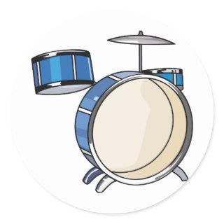 drumset simple three piece blue.png classic round sticker
