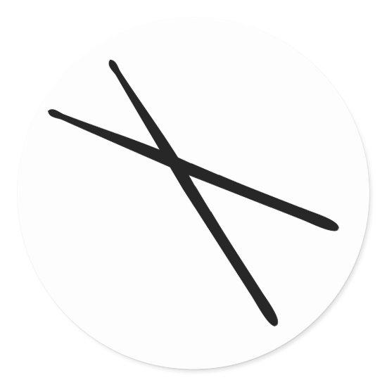 drumsticks icon classic round sticker