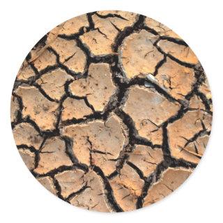 dry  soil  / crack earth classic round sticker
