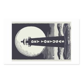 Dry Tortugas Florida Lighthouse Moon Rectangular Sticker