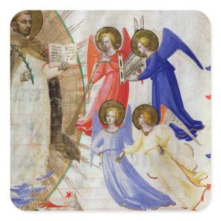 ds 558 f.67v St. Dominic with four musical angels, Square Sticker